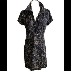 New York Co Shift Dress - M black /tan, polyester